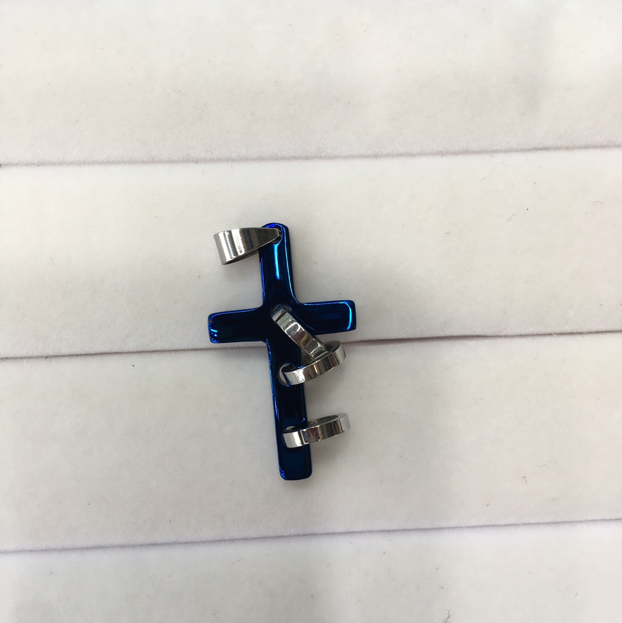 Titanium steel cross pendant with ring thumbnail