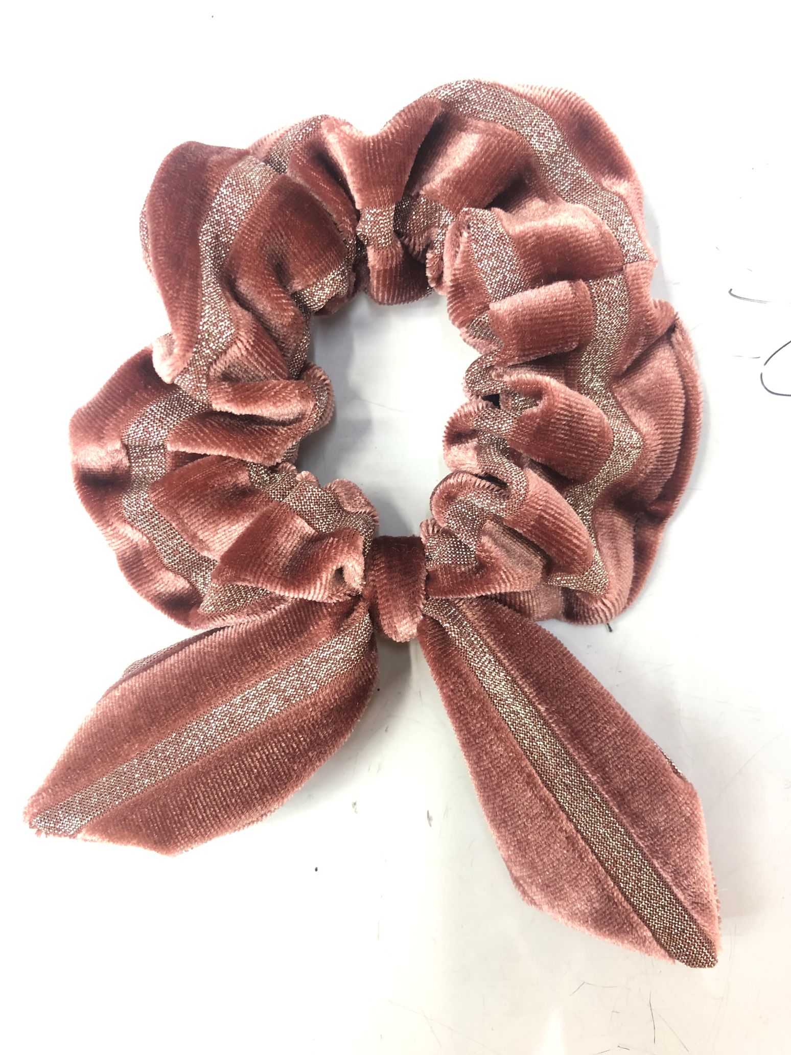 Korean velvet gold-embossed rabbit ears and pig large intestine hair ties thumbnail