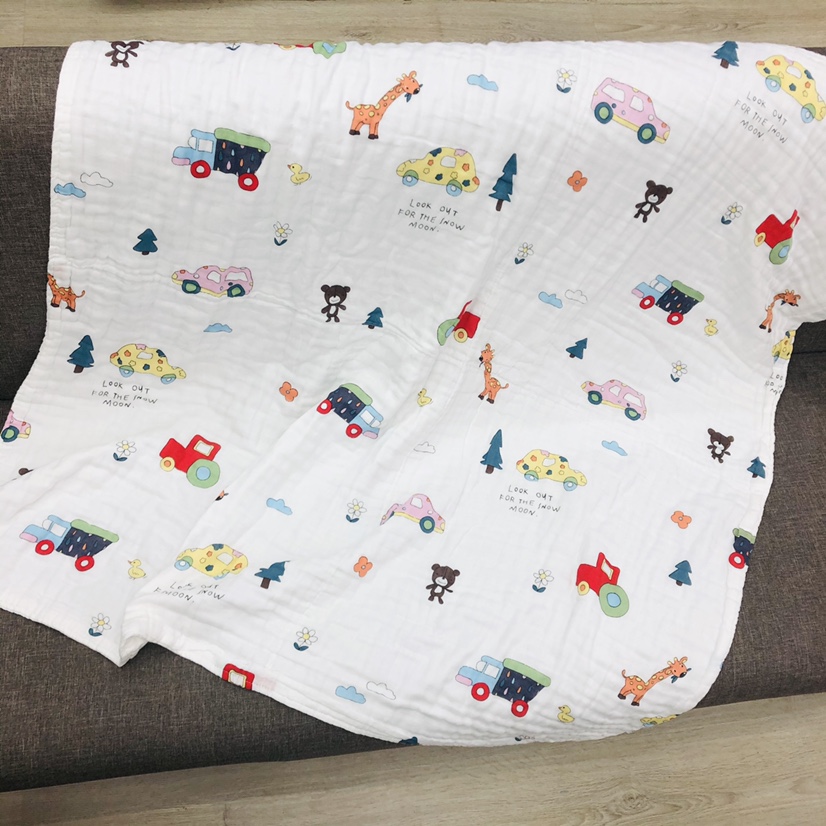 Six-layer gauze high-density printed square bath towel details Picture