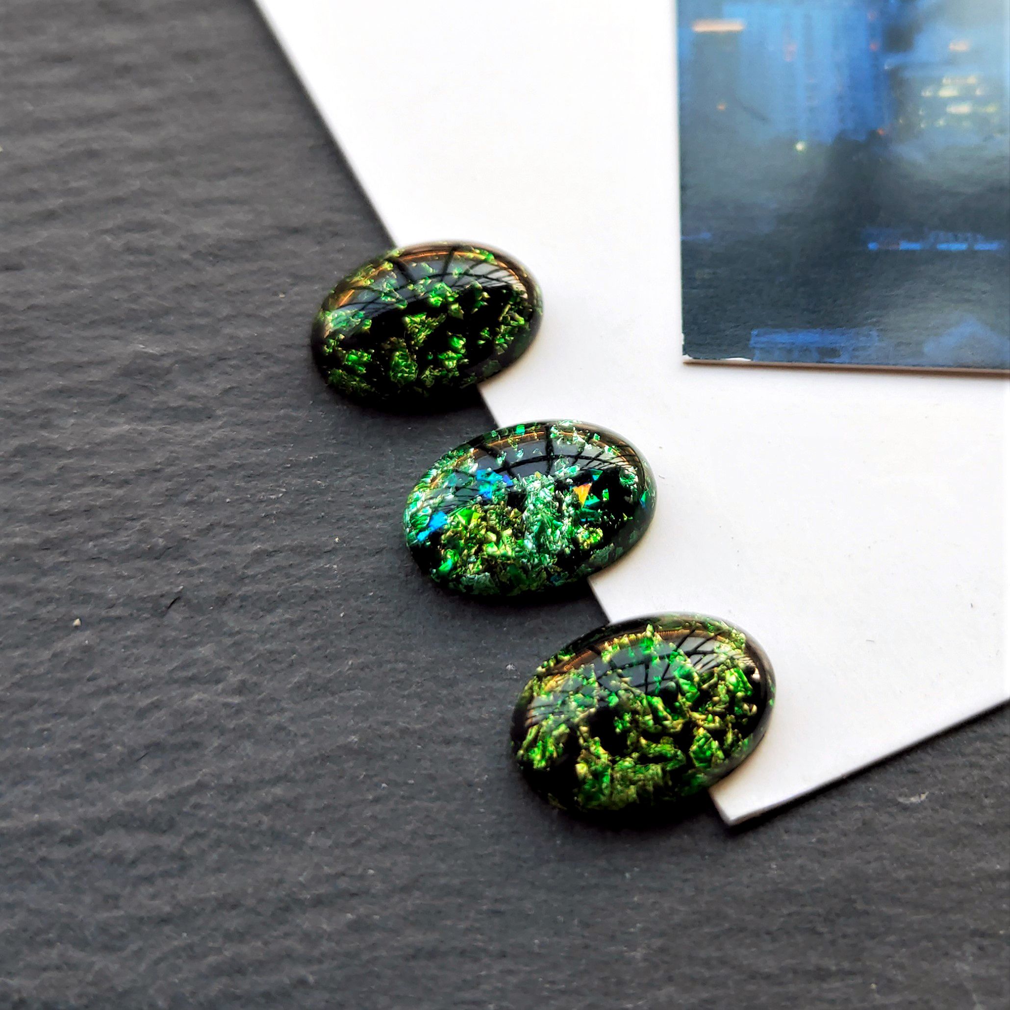 Resin imitation stone oval-shaped colored stone ring face 13*18 handcrafted diy ancient-style earrings phoenix crown hairpin accessories material undefined