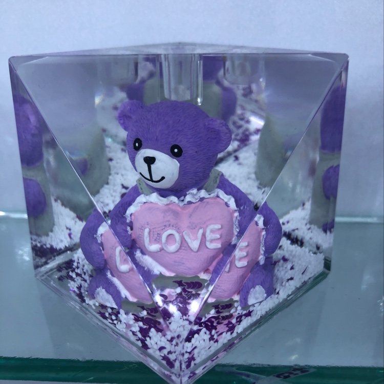 Acrylic square purple bear into oil series of pen inserts thumbnail