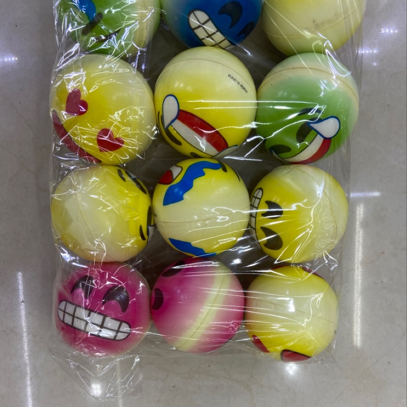 7.6 cm cartoon bread expression pu ball Sponge ball pressure ball Specification image