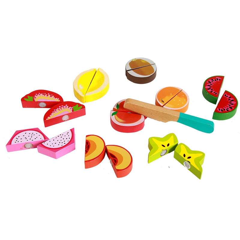 Wooden toys with flat fruits are fun and colorful, which can exercise babies' hand-eye coordination and visual ability, cultivate logical thinking ability, and exercise early education enlightenment training. It is a parent-child game Specification image