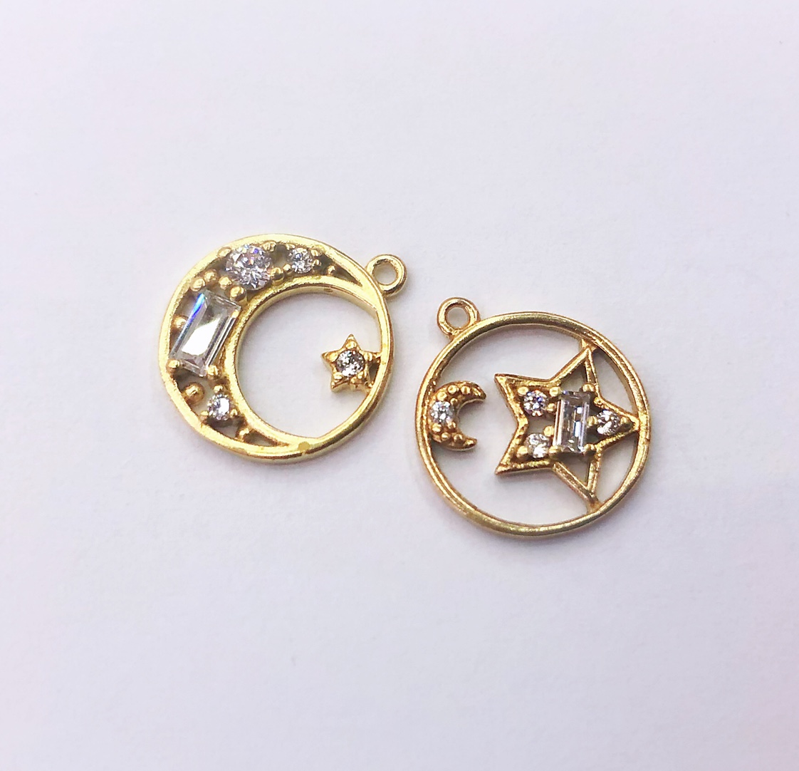 Manufacturers Direct Sales Of Korean Version Of Star Theme Copper Pendant Set Stars Moon Microinset Zircon Accessories