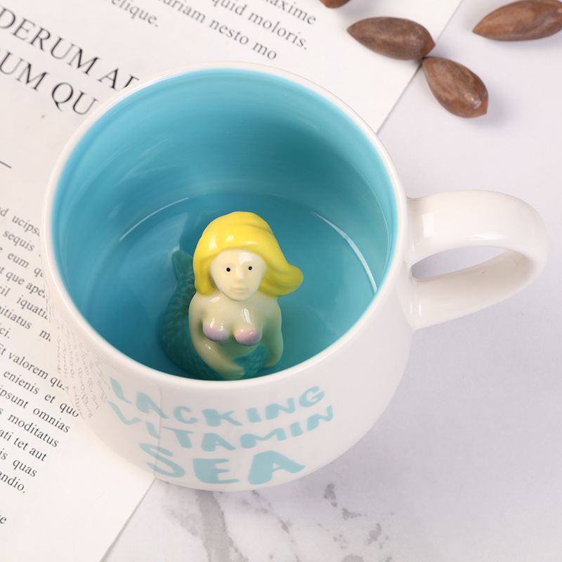 Customized creative 3D coffee cups, cute cartoon ceramic mugs and advertising cups undefined