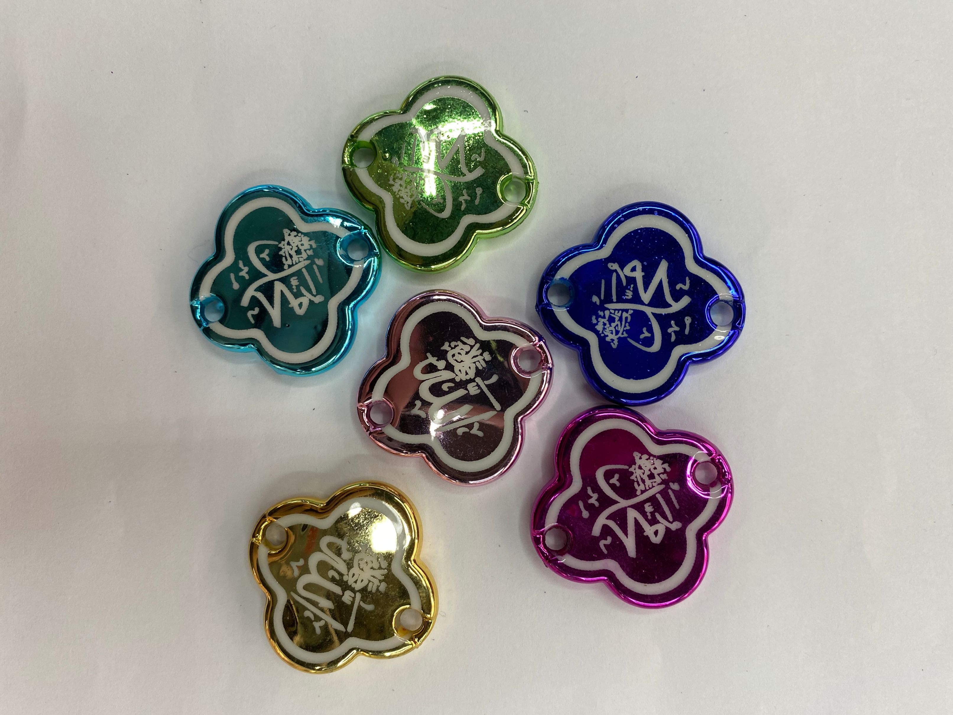 DIY jewelry accessories electroplated UV acrylic Arabic lucky four-leaf clover colorful jewelry accessories 22