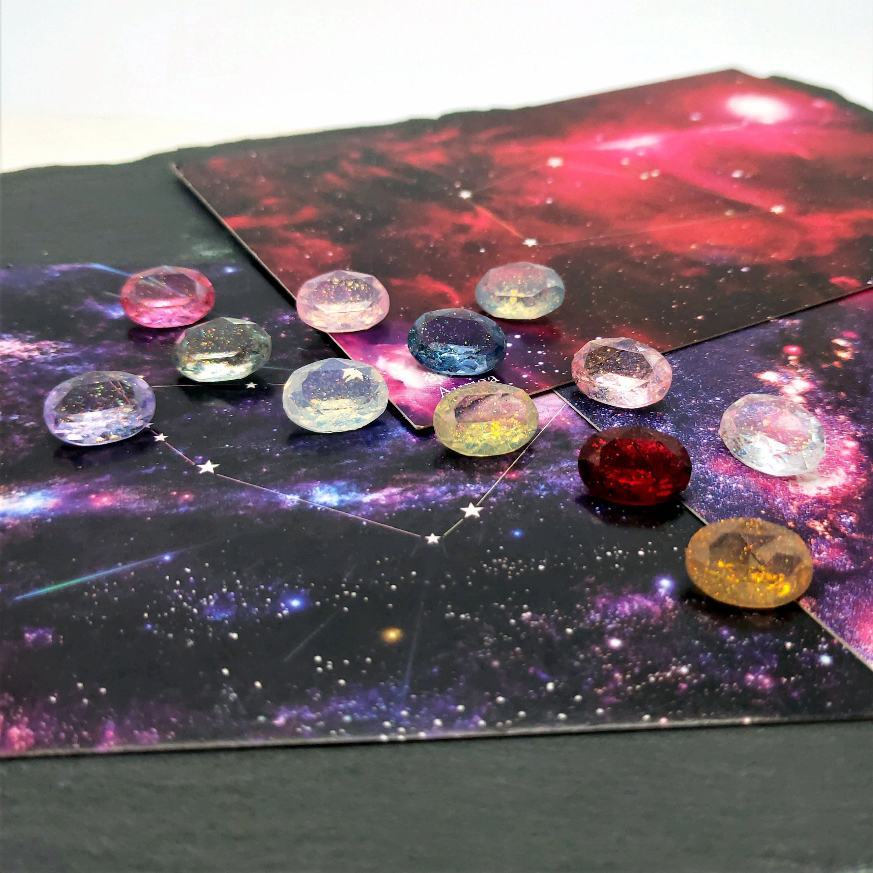 Best-selling oval-shaped iridescent resin diamond tip and bottom diamond 10*14mm Korean version handmade diy jewelry accessory creative necklace detail image 5