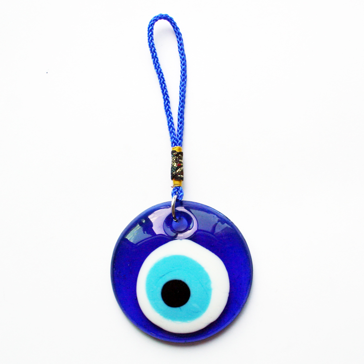 6 cm pendant, Turkish and Greek tourist souvenir glass blue eye pendant, available in stock and customizable detail image 1