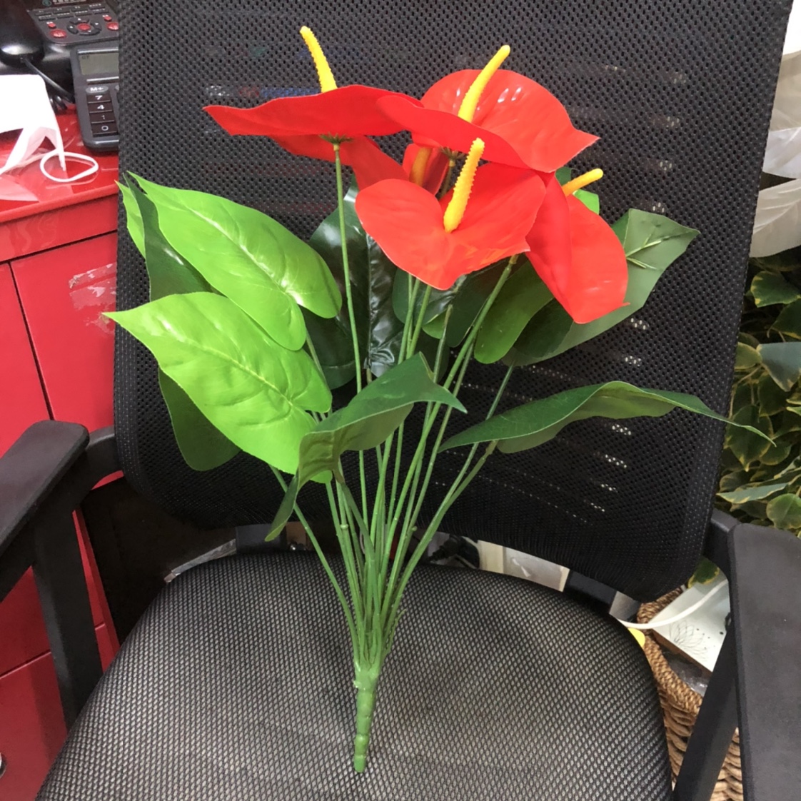 Simulated anthurium, simulated plastic red seal, fake red seal, simulated flower