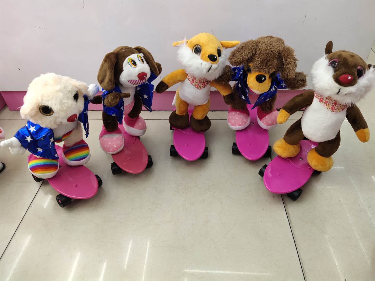 Electric skateboard bear plush toy sliding with music doll factory direct sales