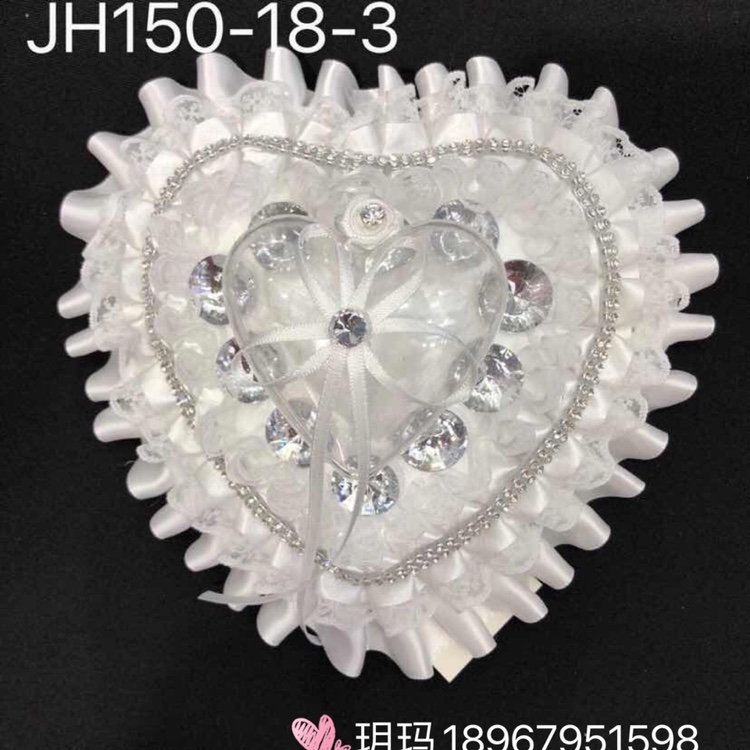 一件代发戒枕婚庆道具泡沫戒枕速卖通亚马逊爆款心型戒枕细节图