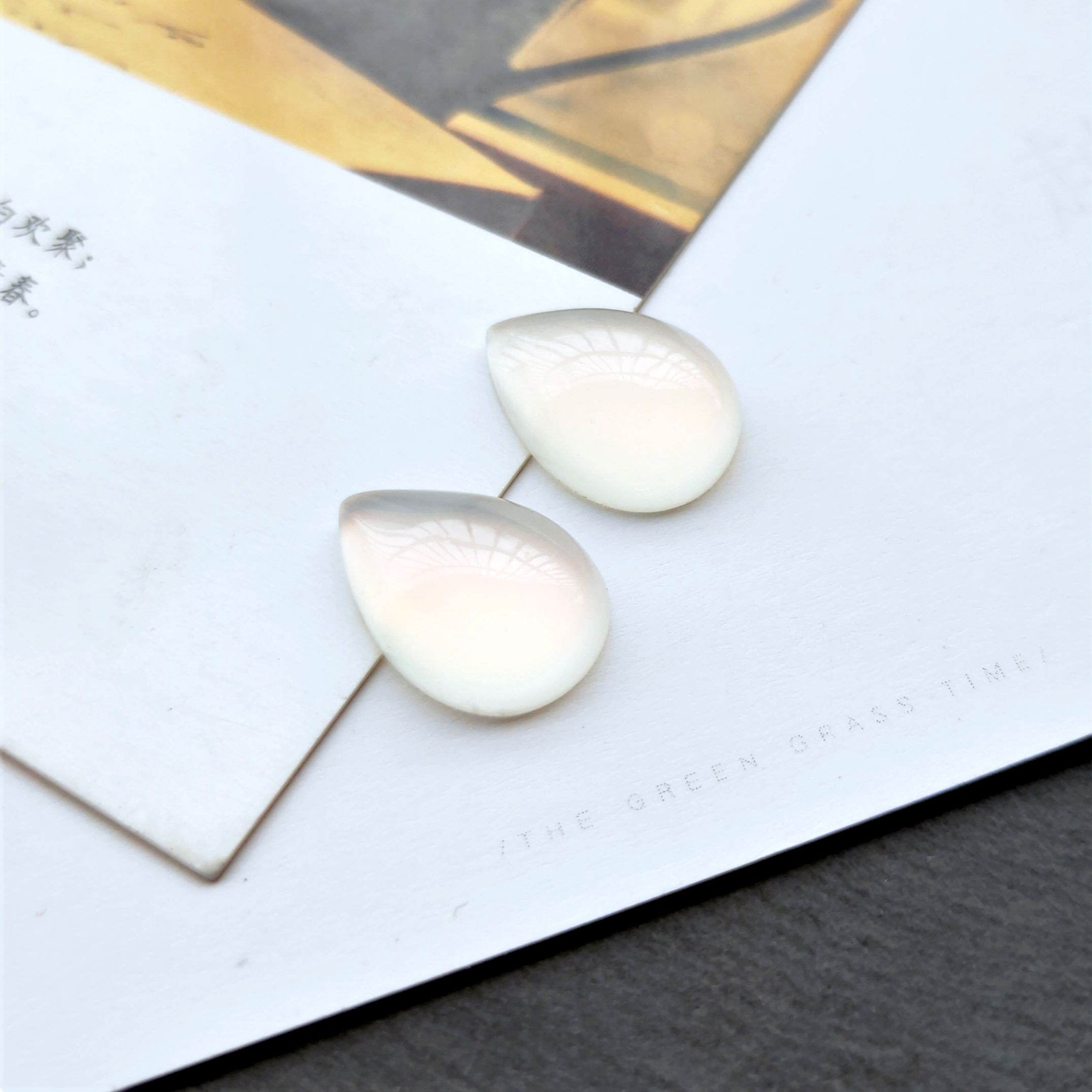 New resin glossy teardrop-shaped ring face, starry sky ring face, diy stepping hairpin, inlaid material, diy jewelry accessories undefined