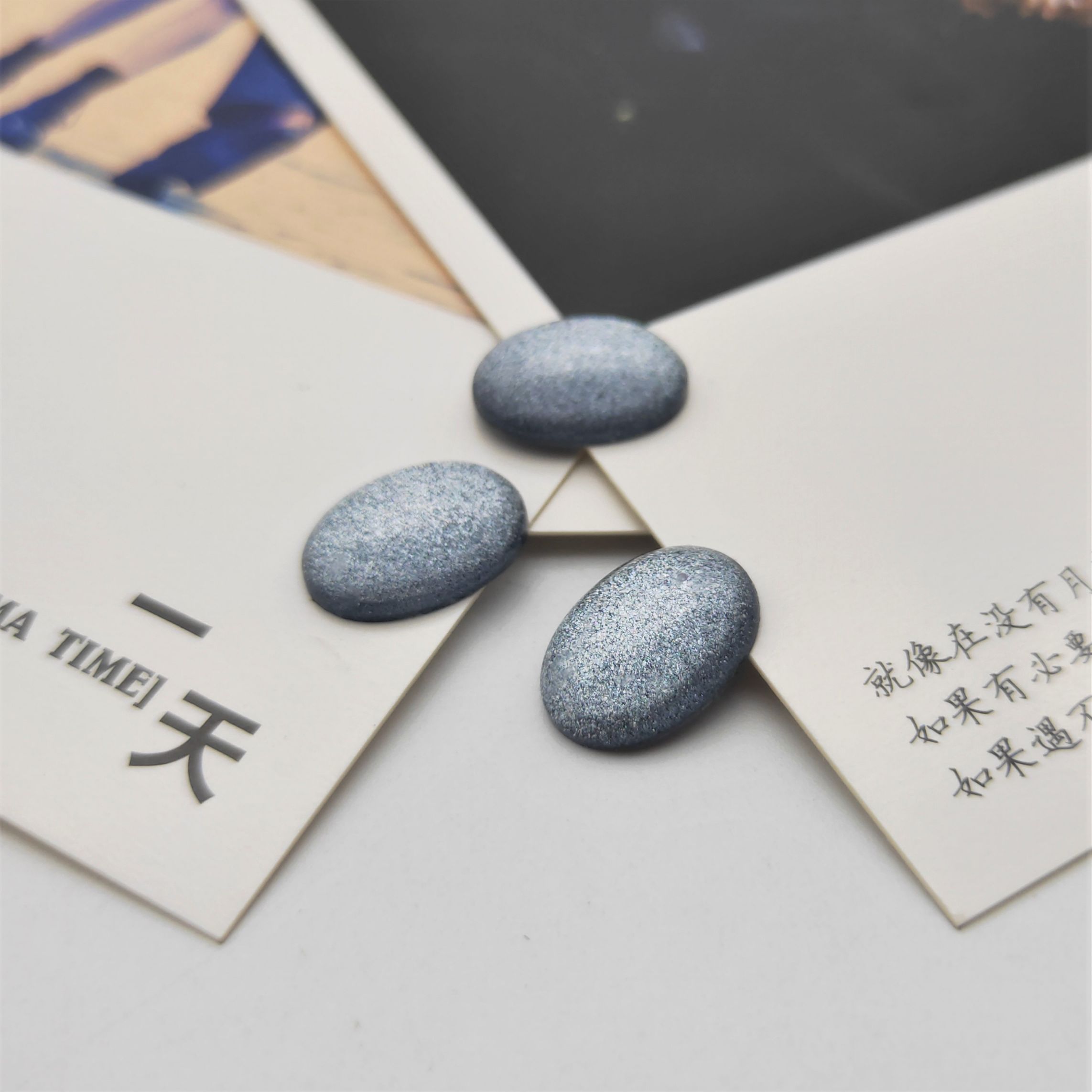 New resin smooth oval ring face starry sky ring face diy step hairpin inlay material diy decoration undefined