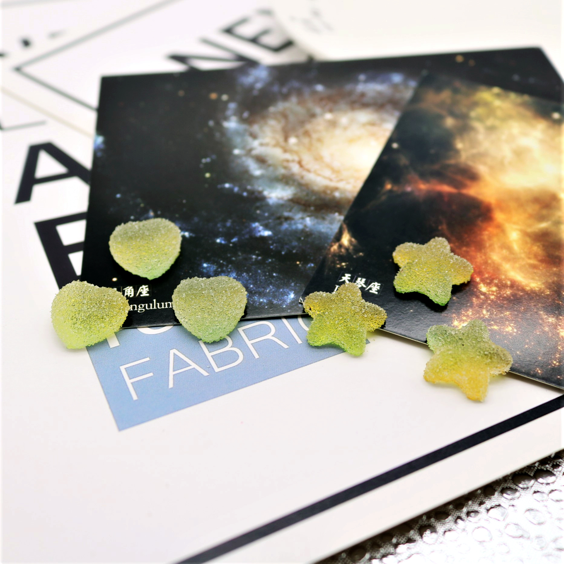 热卖爆款仿真树脂软糖渐变心形五角星手机壳diy配件美甲耳钉材料详情图4