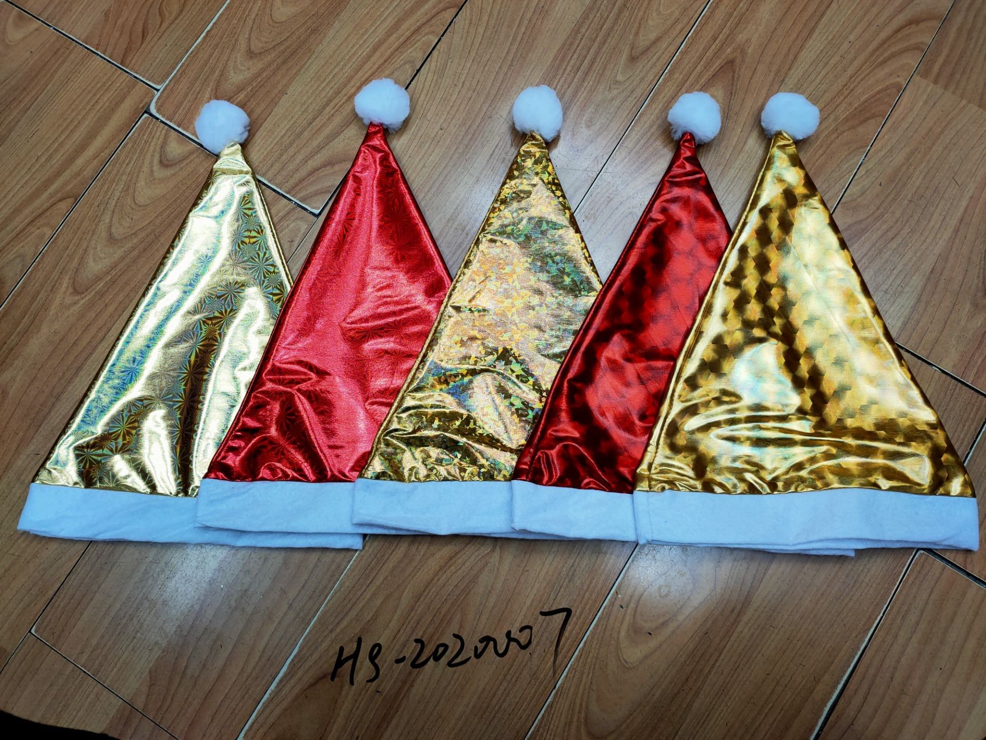 Christmas hat, gold fabric laser ordinary hat, high-end velvet hat, Christmas festival adult Christmas hat factory direct sales 11 thumbnail