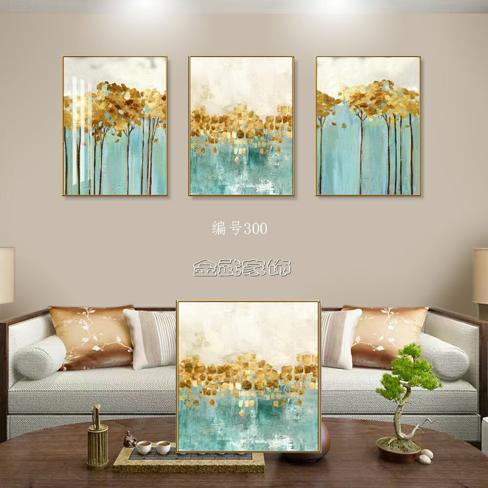 Colorful Crystal Stone Living Room Triptych undefined