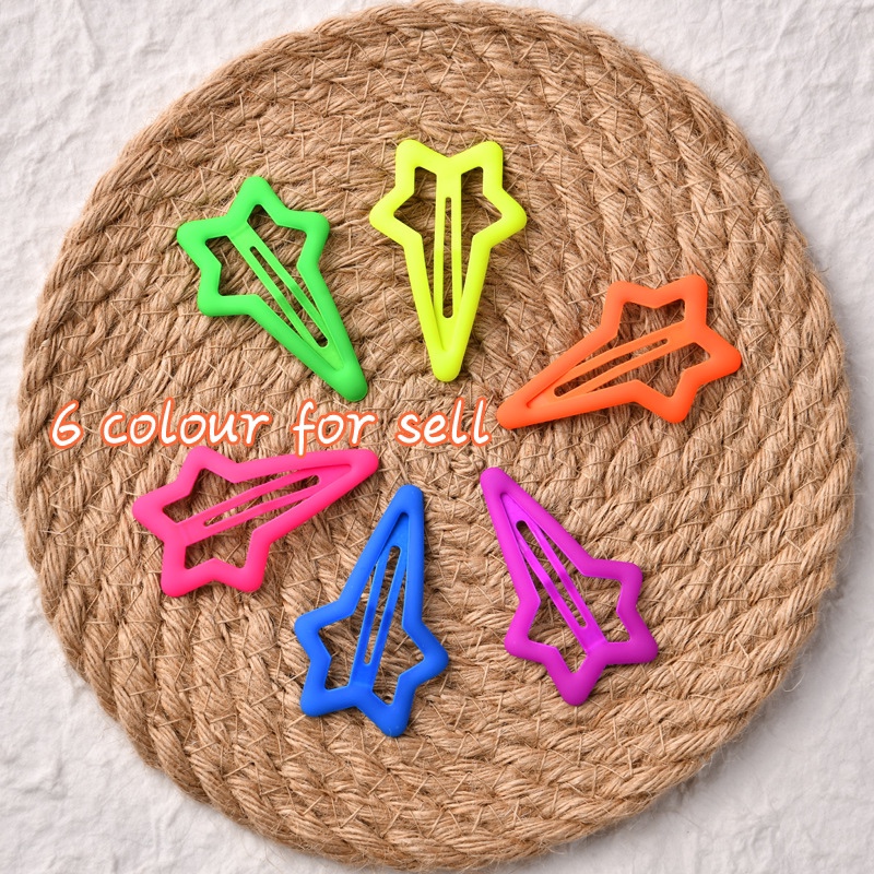 South Korea Export Dongdaemun fluorescent rubber Paint bb clip water drop clip girls and children hair accessories edge clip hair clip thumbnail