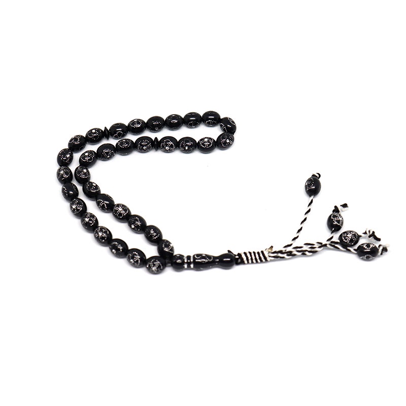 Muslim plastic rosary printed plum rice bead color mixing factory direct sale