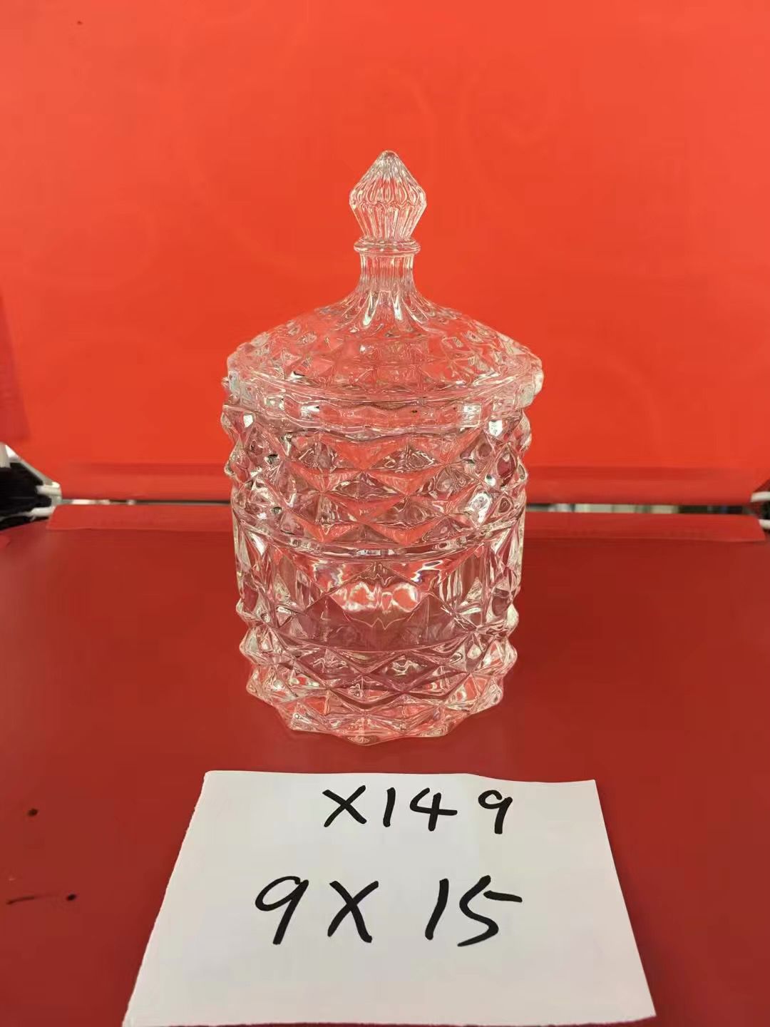 Straight glass sugar jar for home decoration 149