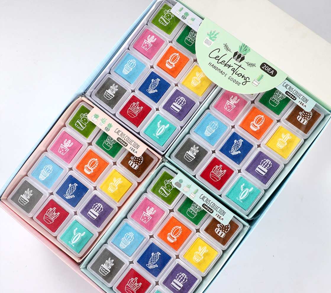 手指画印泥 12色印泥 教具印章印泥 颜料