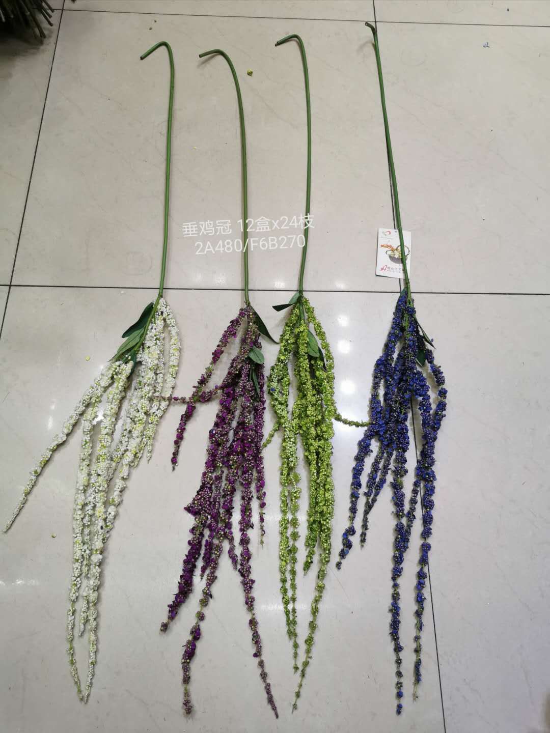 Artificial flowers, fake flowers, flower arrangements, bonsai, living room, hotel, wedding, video recording, decoration, rural green plants, hanging plants, wall hangings, 8-prong drooping cockscombs details Picture