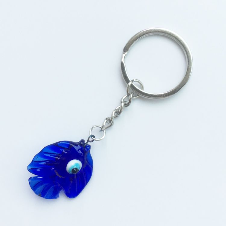 Marine fish-shaped glass handcrafted blue eye keychain pendant EVIL EYES
