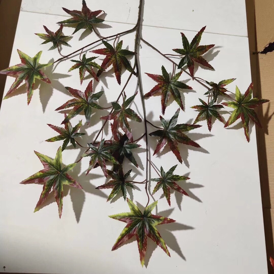 Canadian red maple branches, American big red maple, tactile red maple branches, artificial maple leaves, artificial red maple leaves, fake maple leaves, Xiangshan maple details Picture