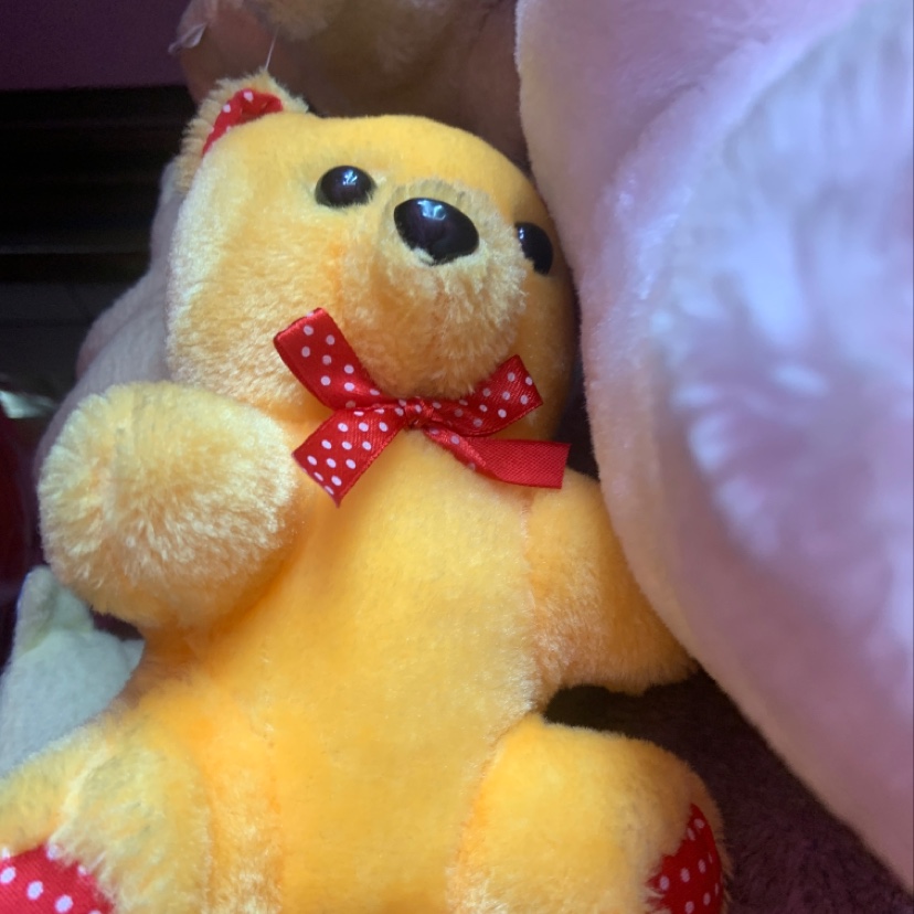 Stuffed animal yellow bow tie thumbnail