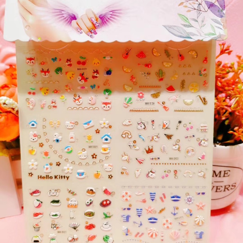 ZJTS高档5D烫金指甲贴 新款式6套发泡系列的 很漂亮 规格12.7*25 带条码细节图