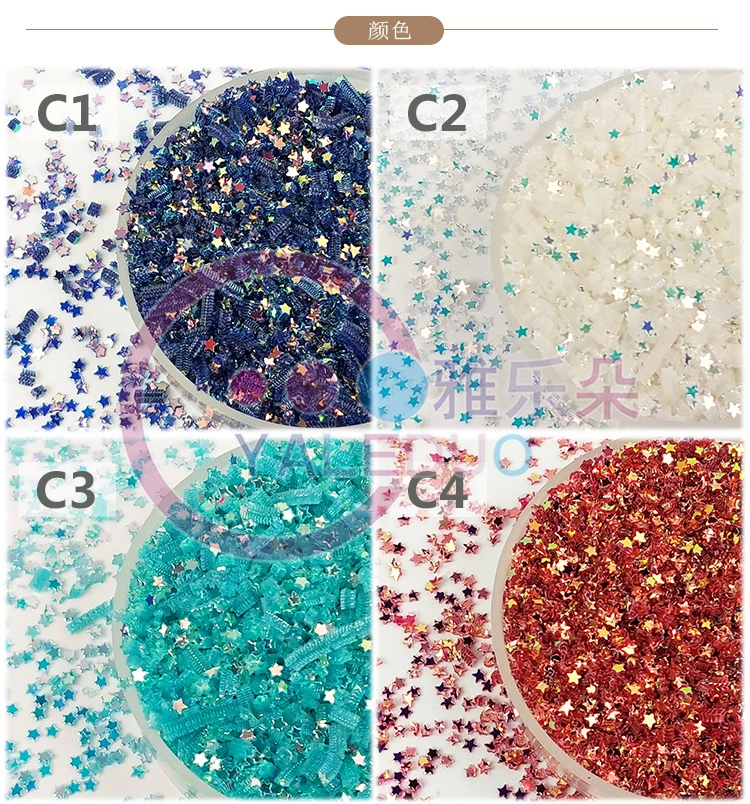 2mm five-pointed star sequin nail stickers, bead diy accessories, eye makeup, slime phone case material, glitter powder accessories detail image 6