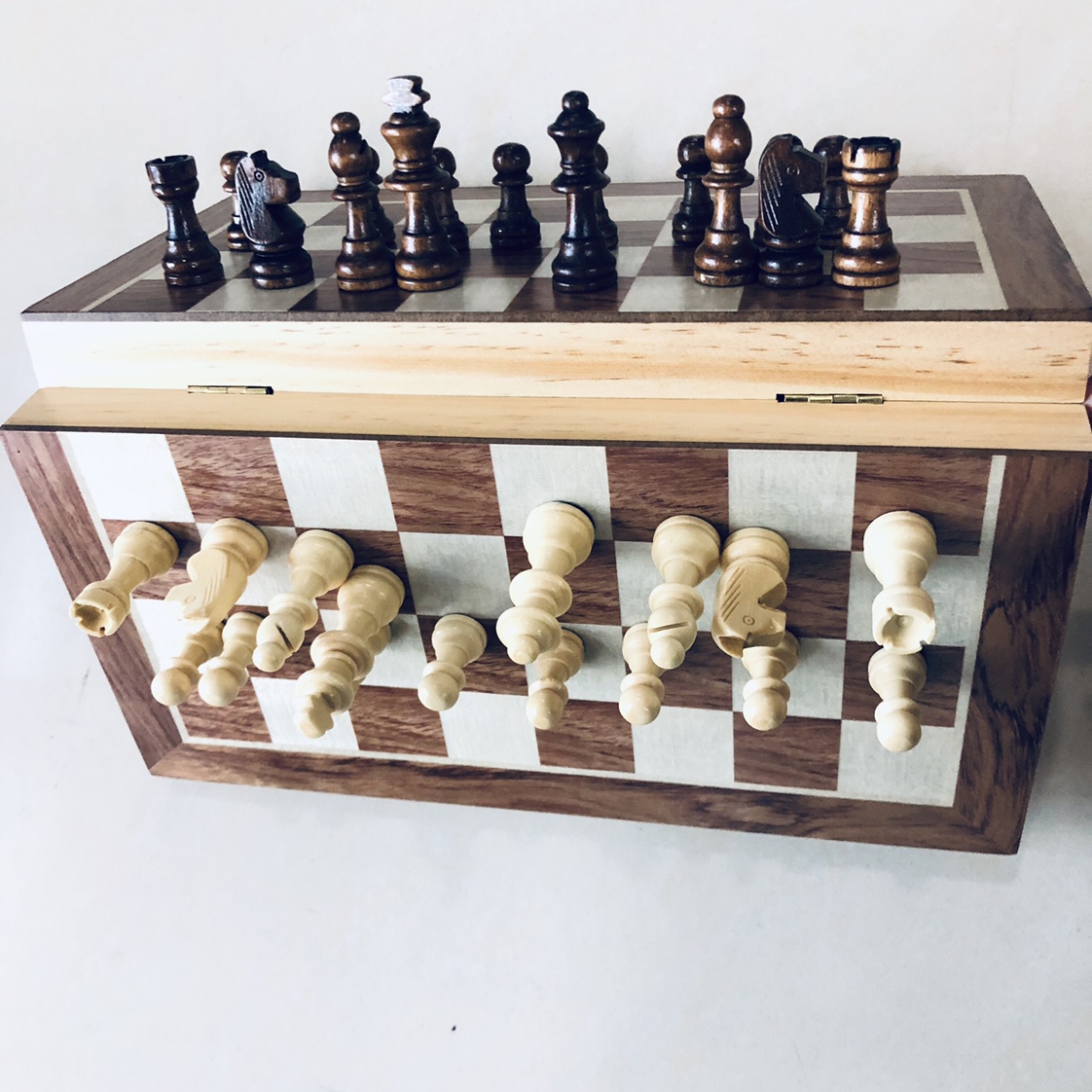 国际象棋 拼格贴木皮带磁国际象棋 盒子尺寸29x14.5x4.8公分详情图4