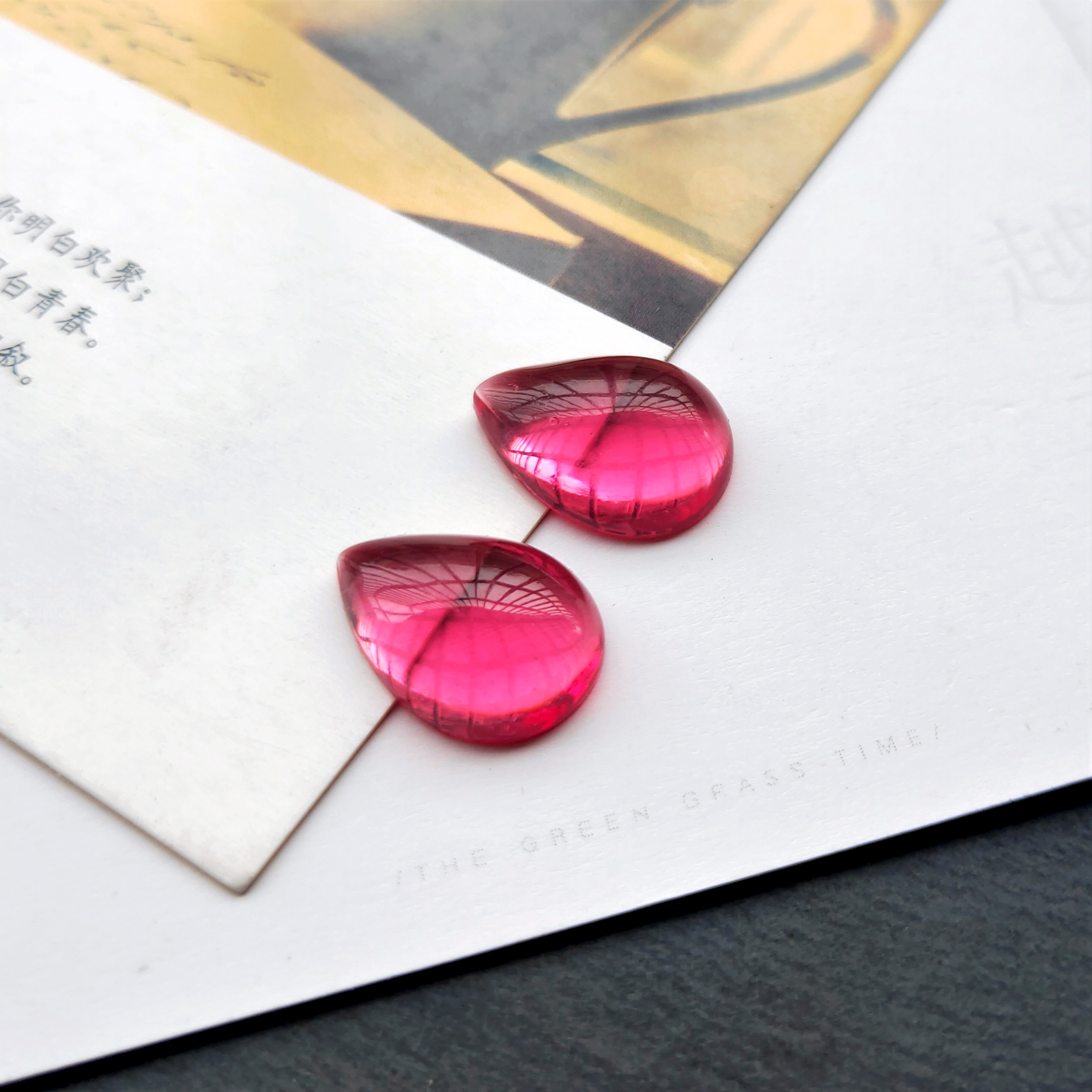 New resin glossy teardrop-shaped ring face, starry sky ring face, diy stepping hairpin, inlaid material, diy jewelry accessories detail image 7