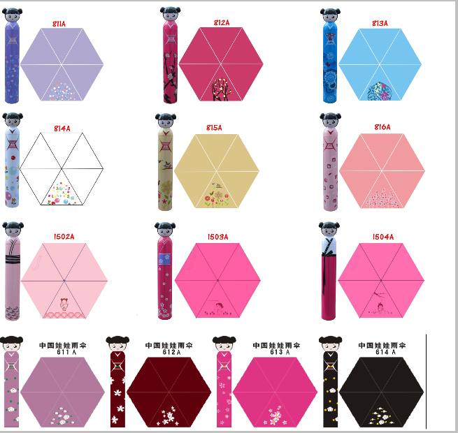 公主伞，瓶装伞，晴雨两用伞白底实物图