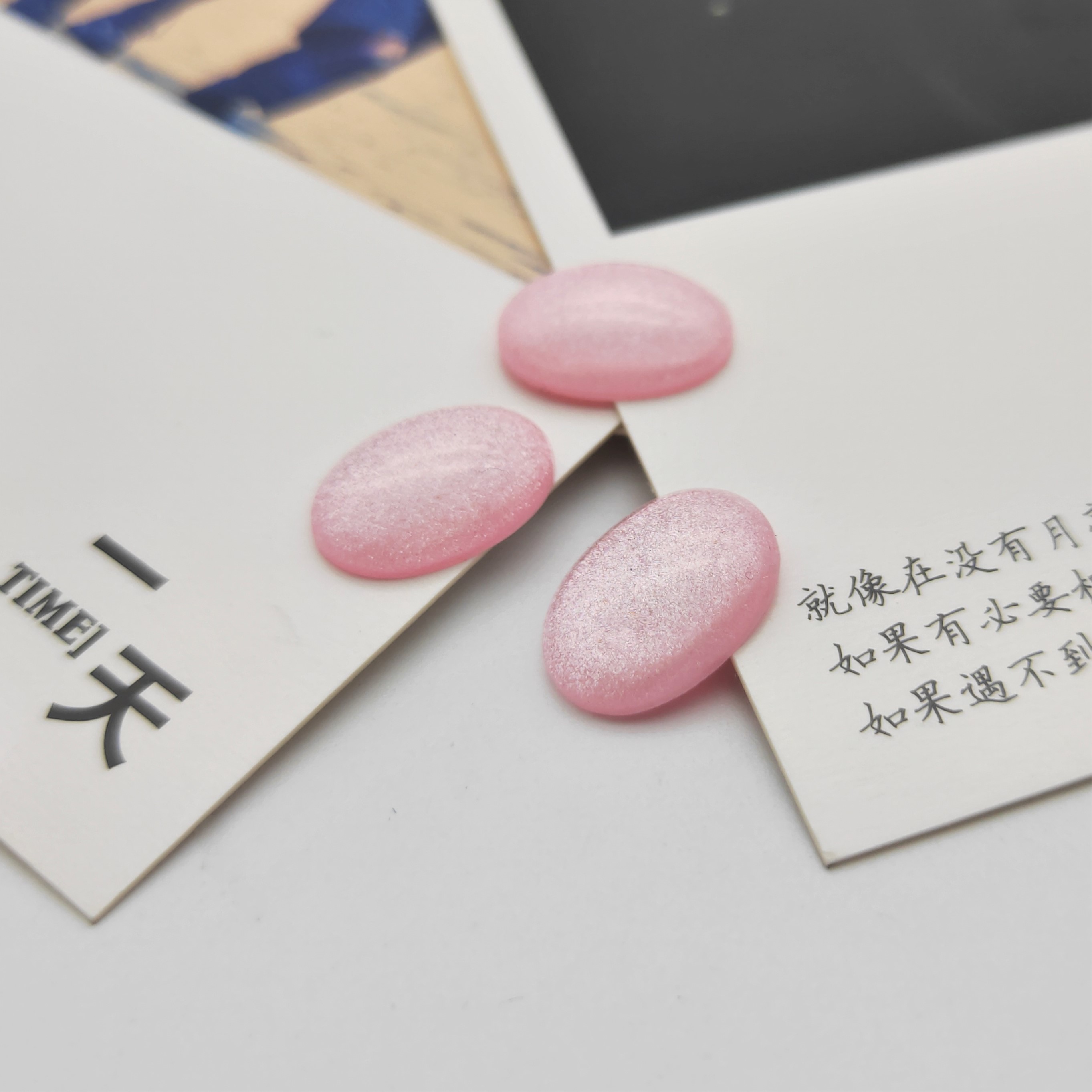 New resin smooth oval ring face starry sky ring face diy step hairpin inlay material diy decoration detail image 5