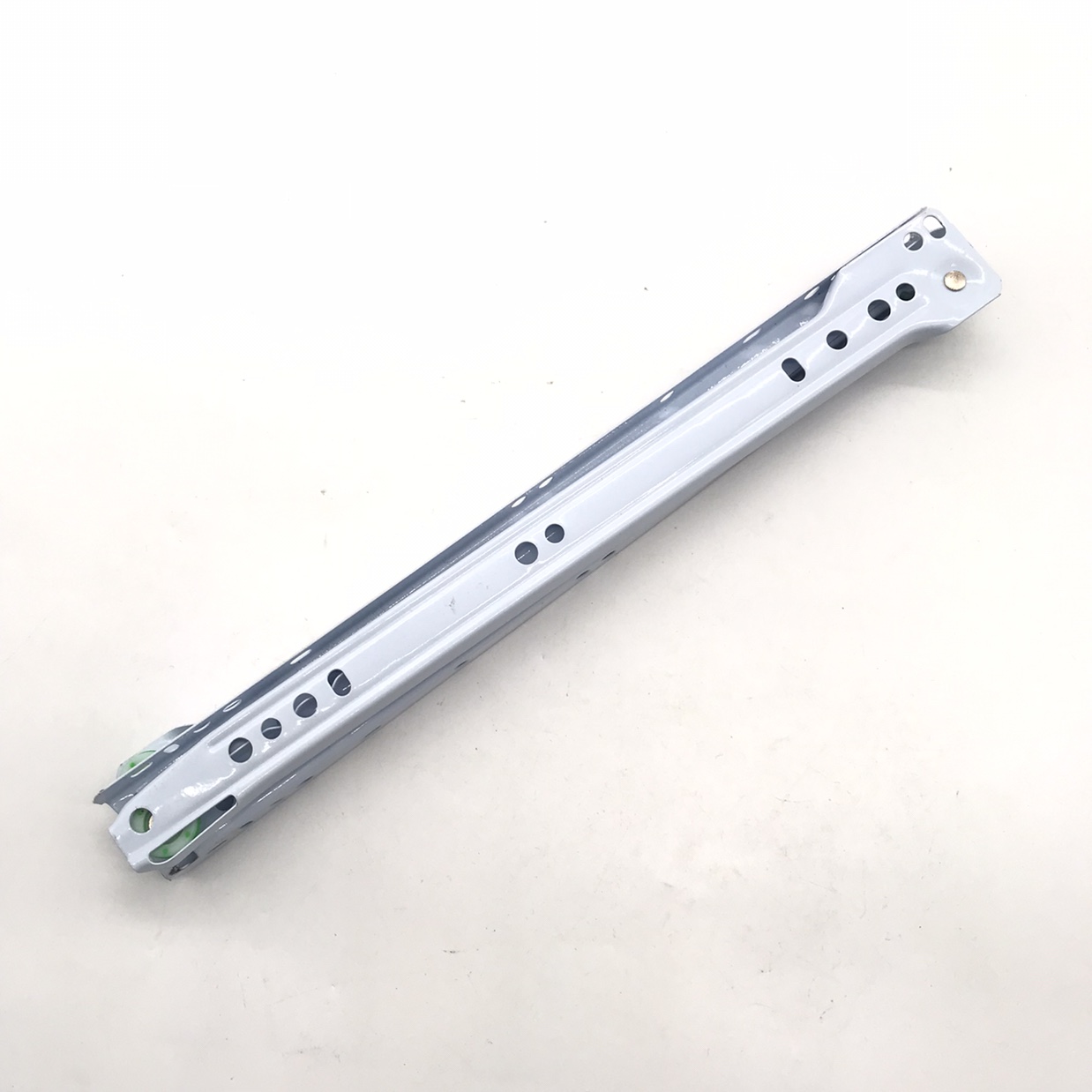 Rich white two section ordinary track roller silent slide White drawer bottom guide silenced nylon slide