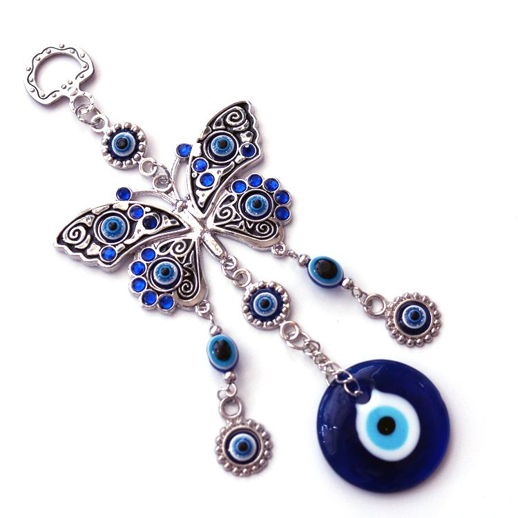 Butterfly-shaped blue-eyed wall hangers, car hangers, EVIL EYES alloy oil-dripping jewelry