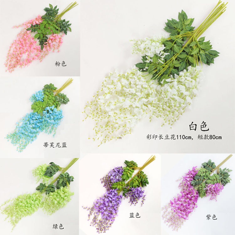 Artificial wisteria flowers, artificial flower hanging single flowers