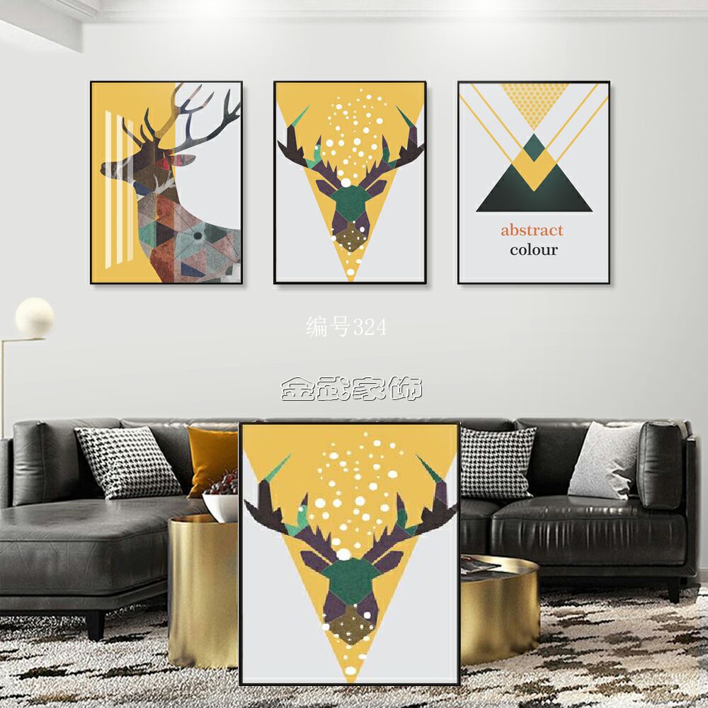 Colorful Crystal Stone Living Room Triptych undefined