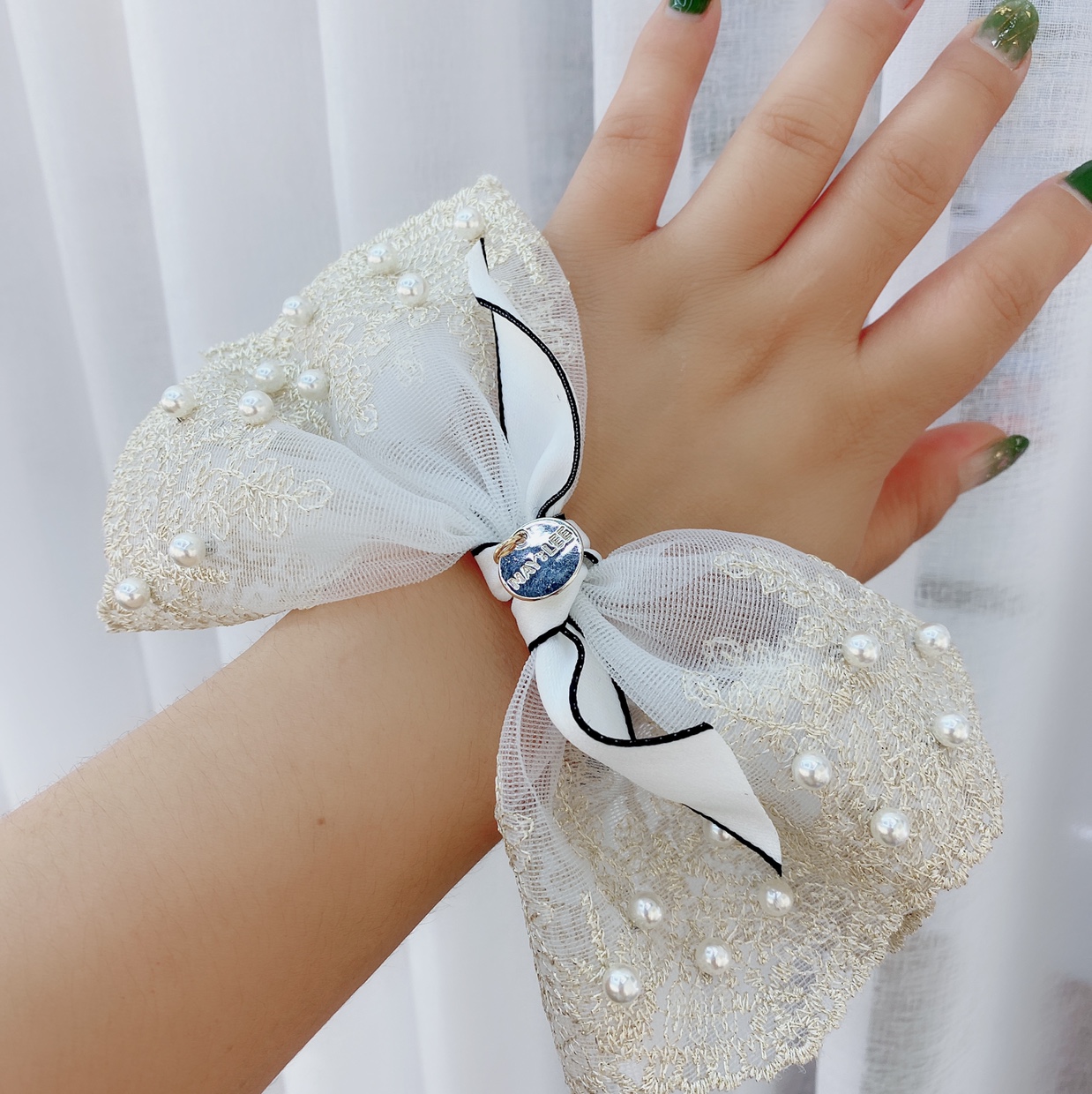 韩版蕾丝珍珠皮筋产品图