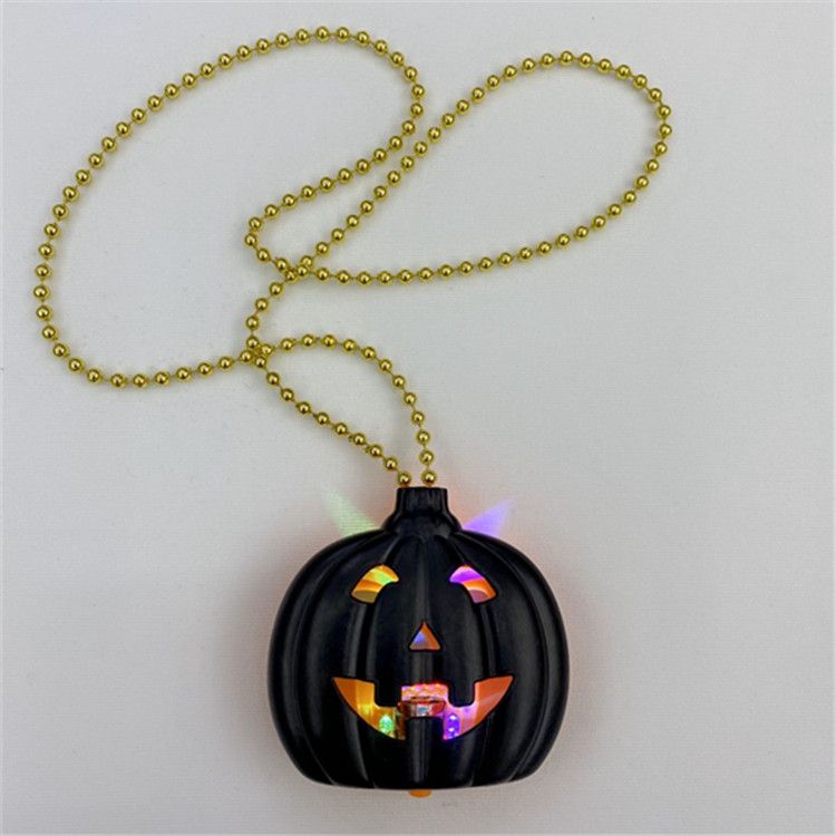 Halloween props Halloween decoration supplies ghost head necklace decorations glow Halloween necklace thumbnail