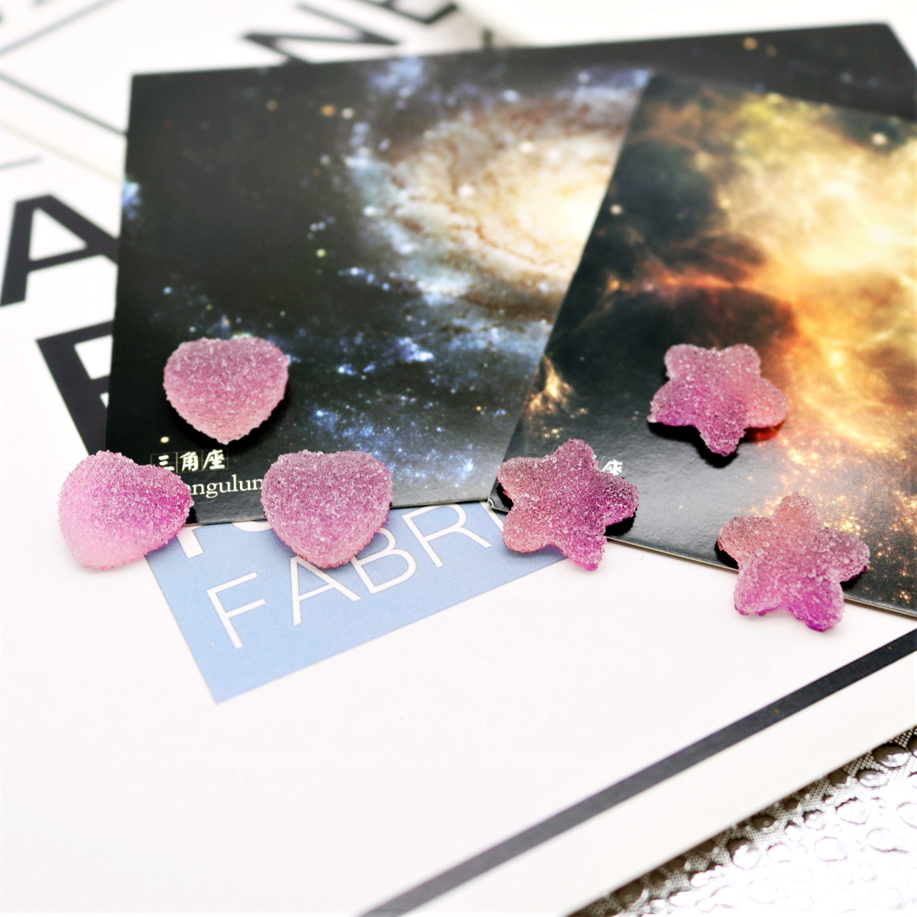 热卖爆款仿真树脂软糖渐变心形五角星手机壳diy配件美甲耳钉材料详情图6