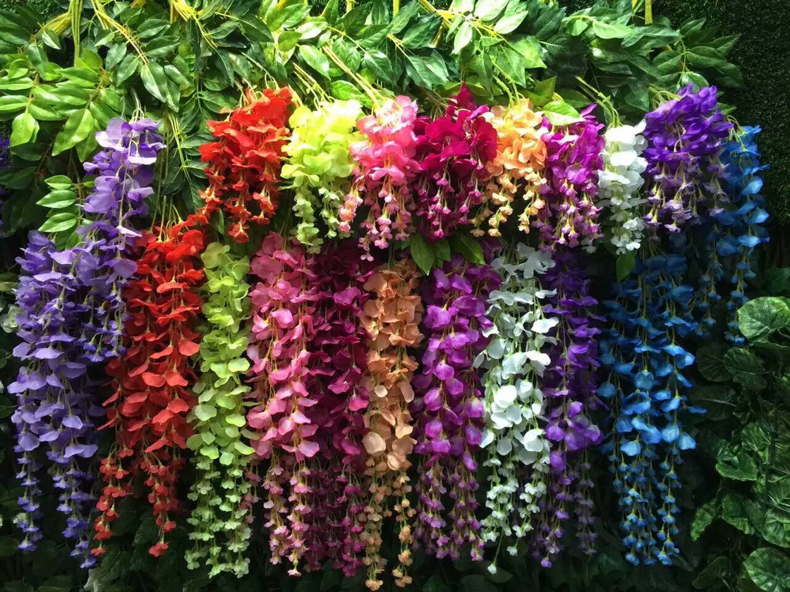 Artificial wisteria flowers, artificial flower hanging single flowers details Picture