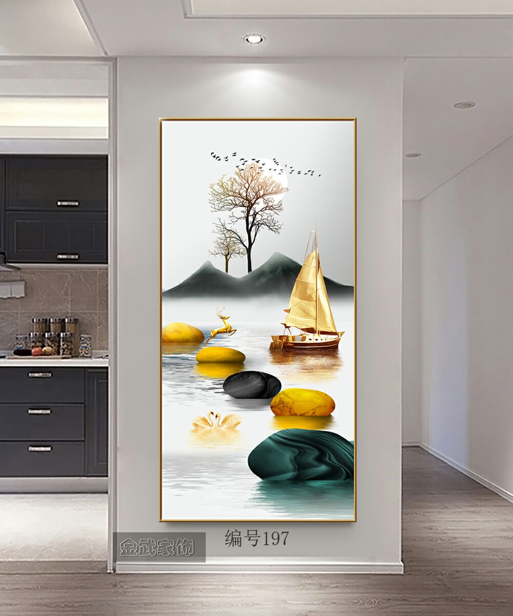 Colorful Stone Porcelain Bronzing Process Porch Office Hotel Corridor Modern Abstract Luxury Decorative Murals undefined
