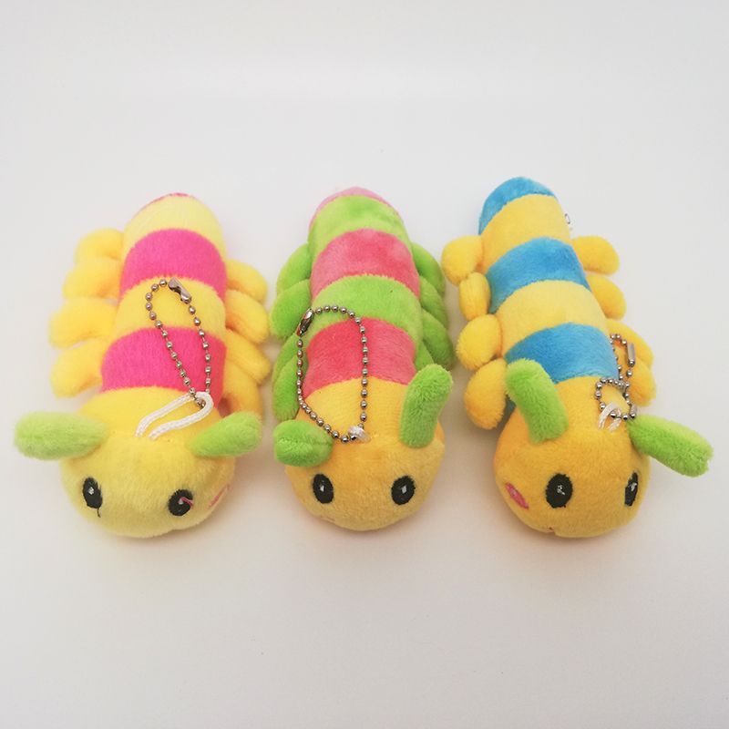 Cute stuffed caterpillar pendant car key chain backpack pendant wedding gifts throwing clothing accessories doll thumbnail