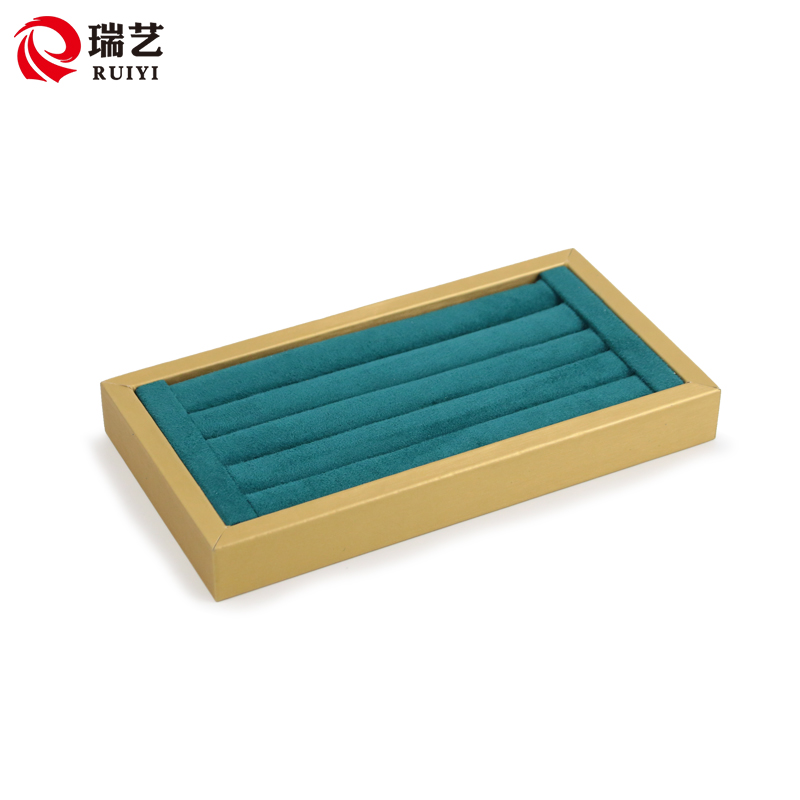 Spot fashionable European retro green jewelry plate drawing leather ring pendant jewelry display plate jewelry storage display thumbnail