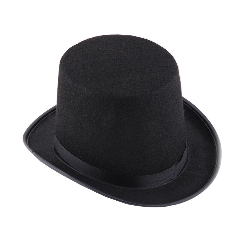 黑色魔术师帽子魔术帽礼帽高礼帽爵士帽子玩具魔术道具黑色礼帽图