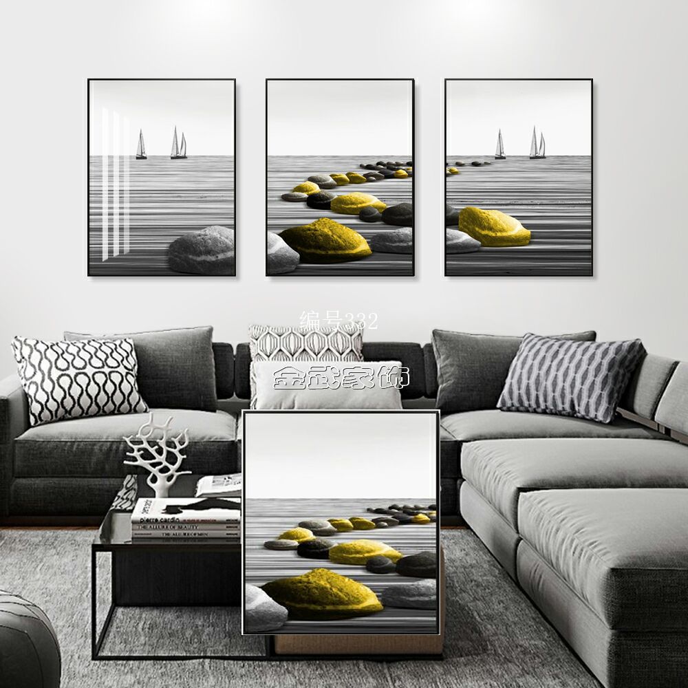 Colorful Crystal Stone Living Room Triptych undefined