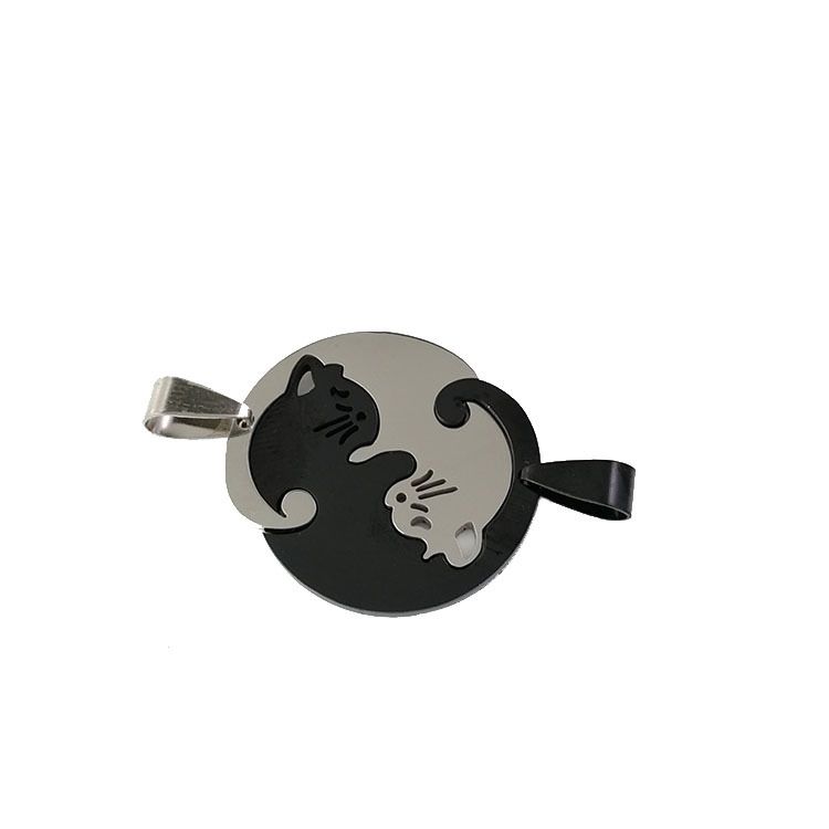 Black cat pendant for lovers thumbnail
