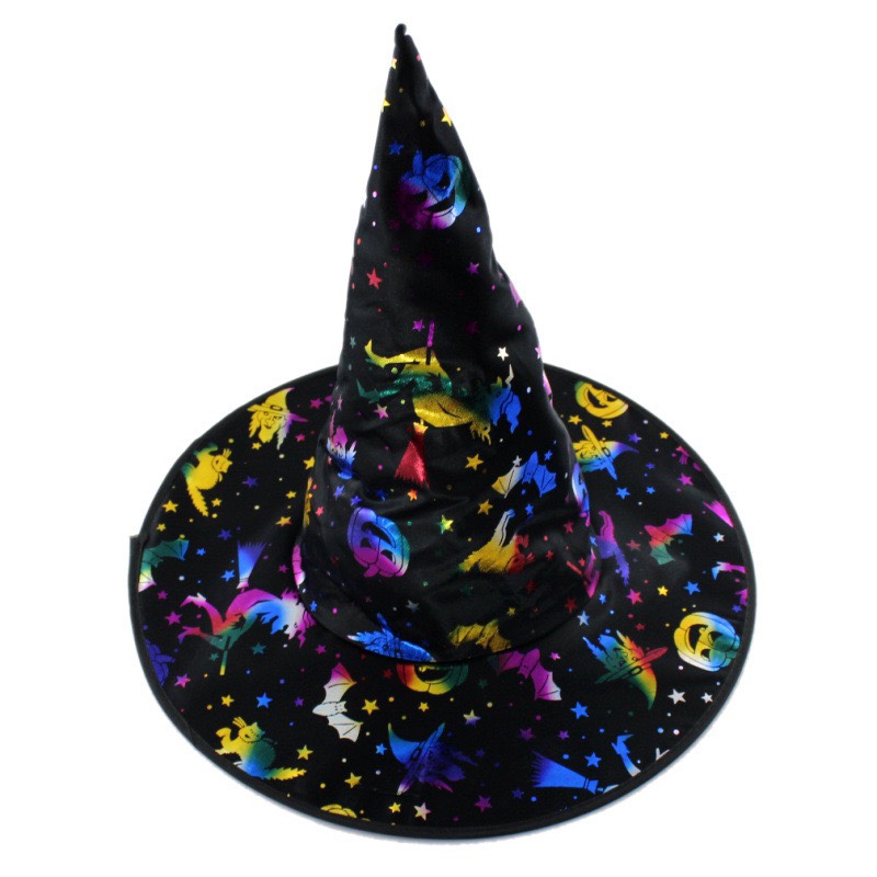 Children's Day, Halloween, costume party, splendid wizard hats, witch hats, gilded hats, adult performance props Specification image