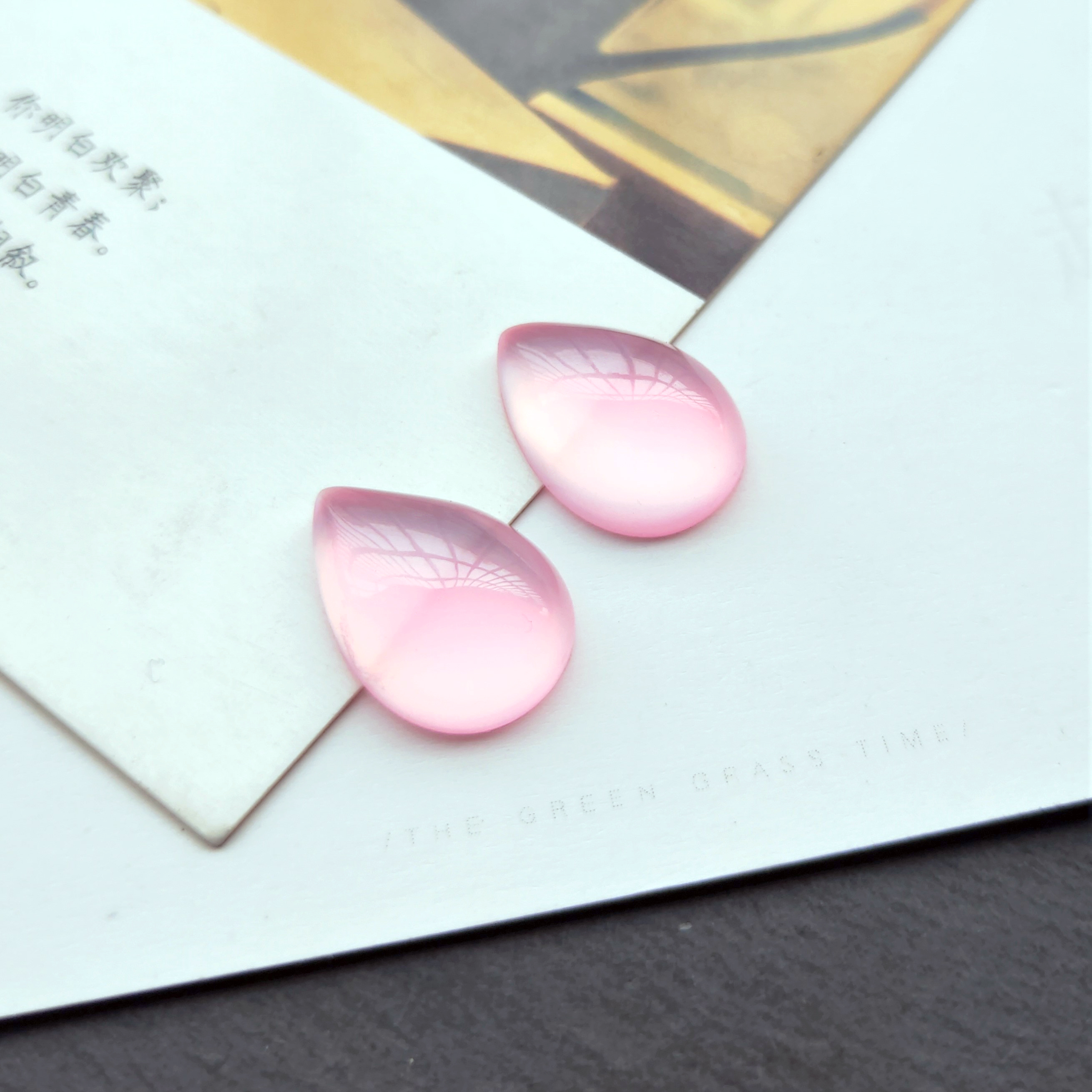 New resin glossy teardrop-shaped ring face, starry sky ring face, diy stepping hairpin, inlaid material, diy jewelry accessories detail image 10